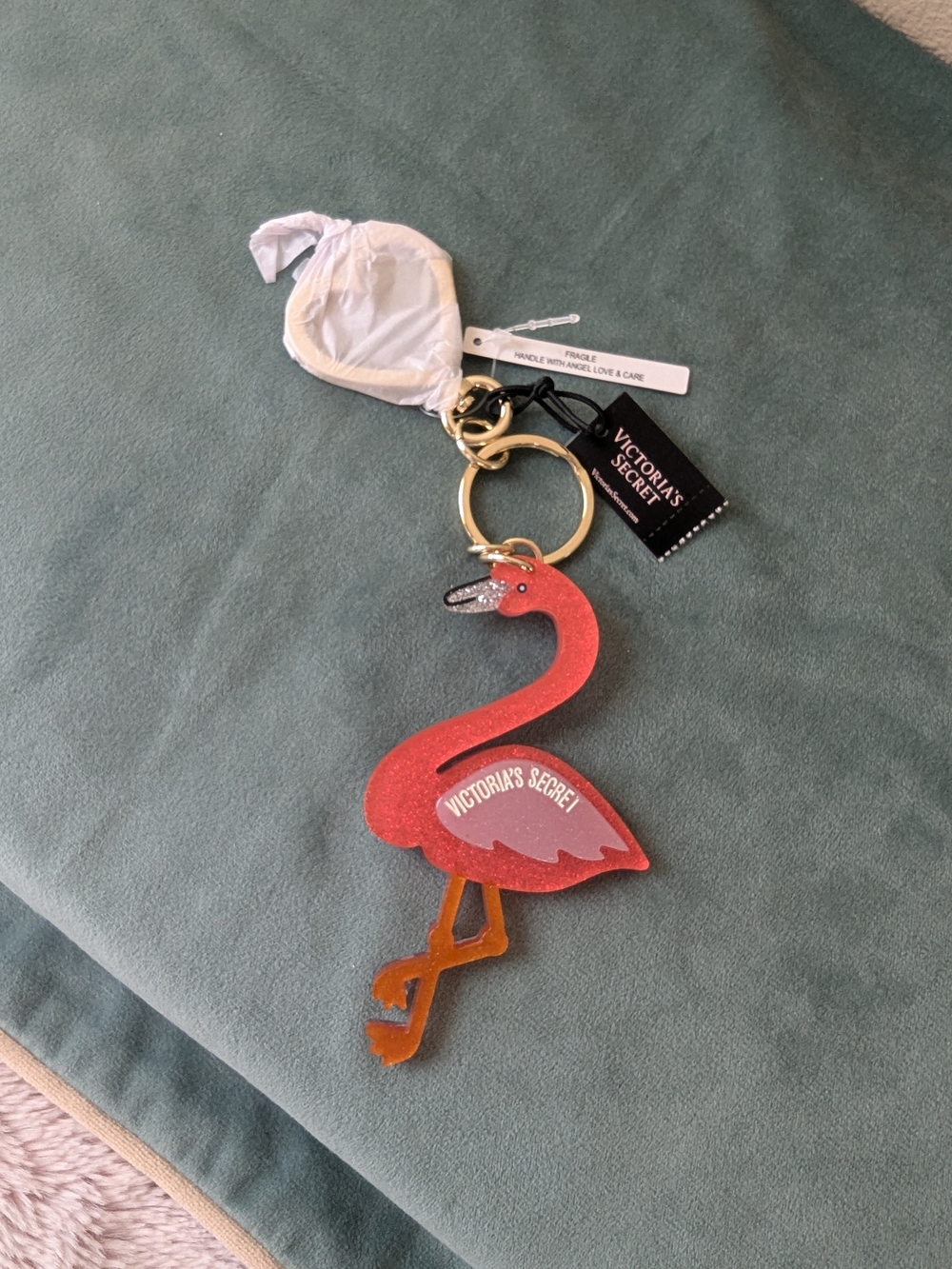 Victoria's Secret Coral Pink Flamingo Keychain